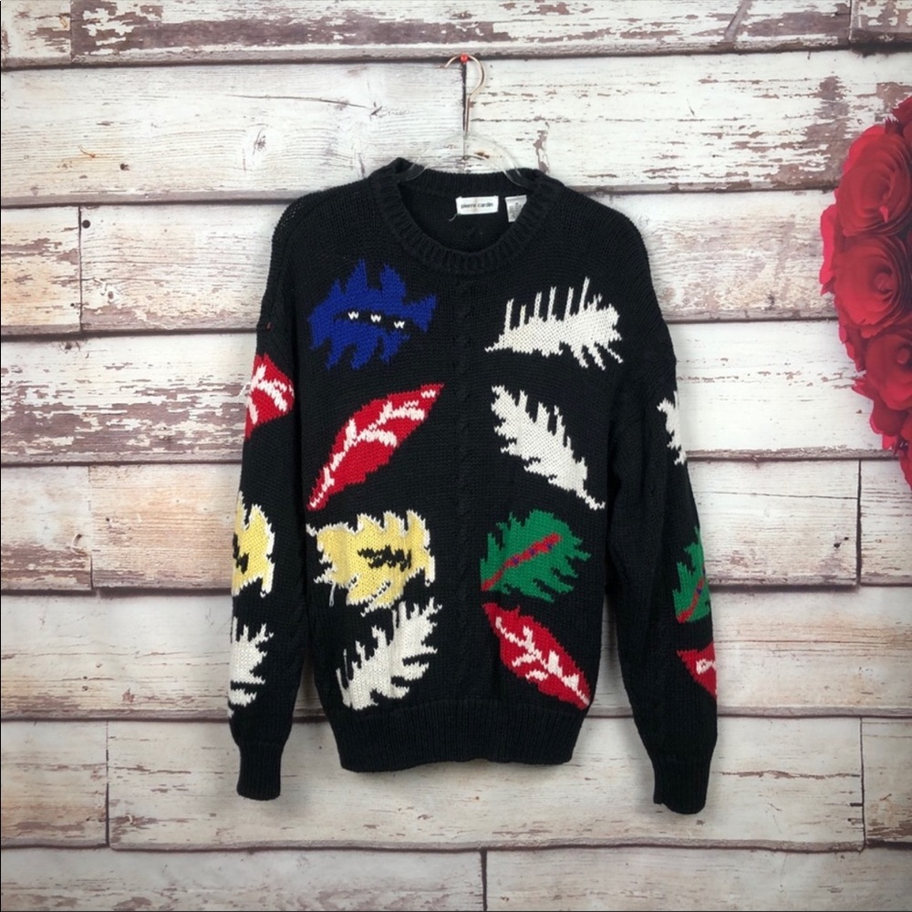 Pierre Cardin vintage botanical sweater oversized